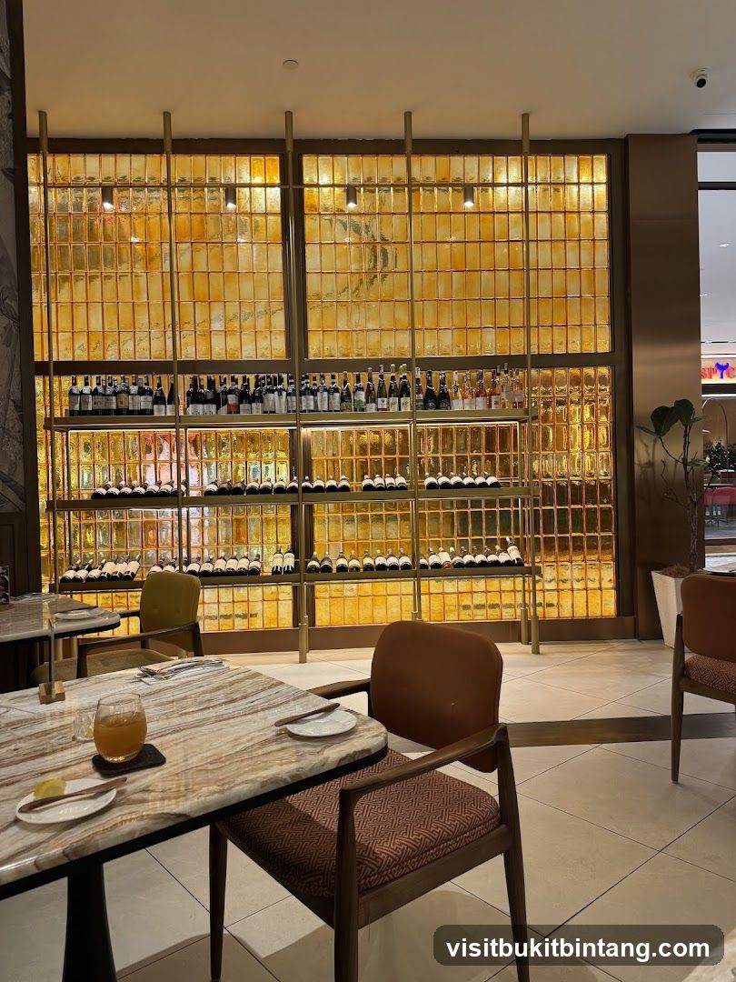 Restaurant Interior with Wine Display