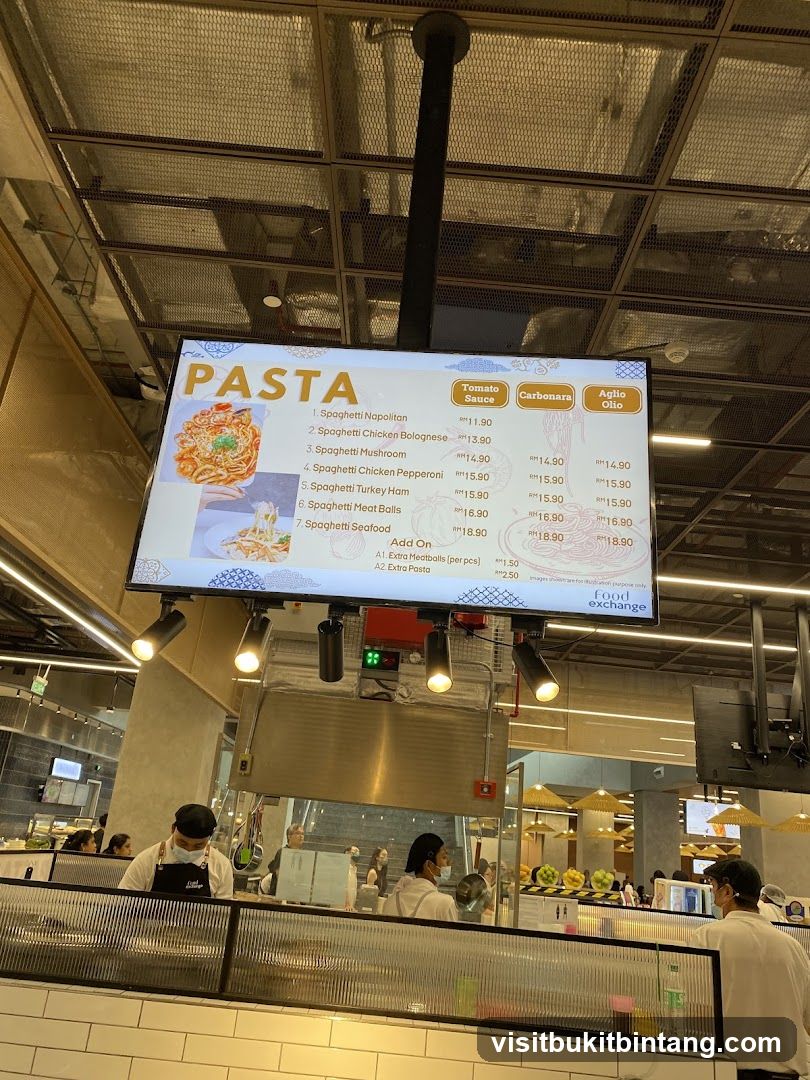 Pasta Menu