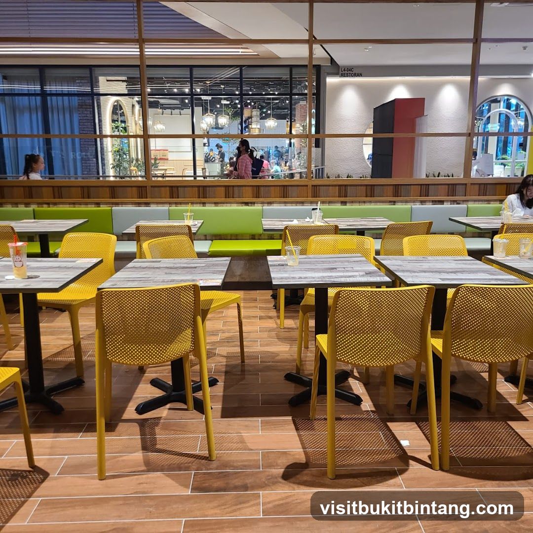 Restaurant Interior with Yellow Chairs