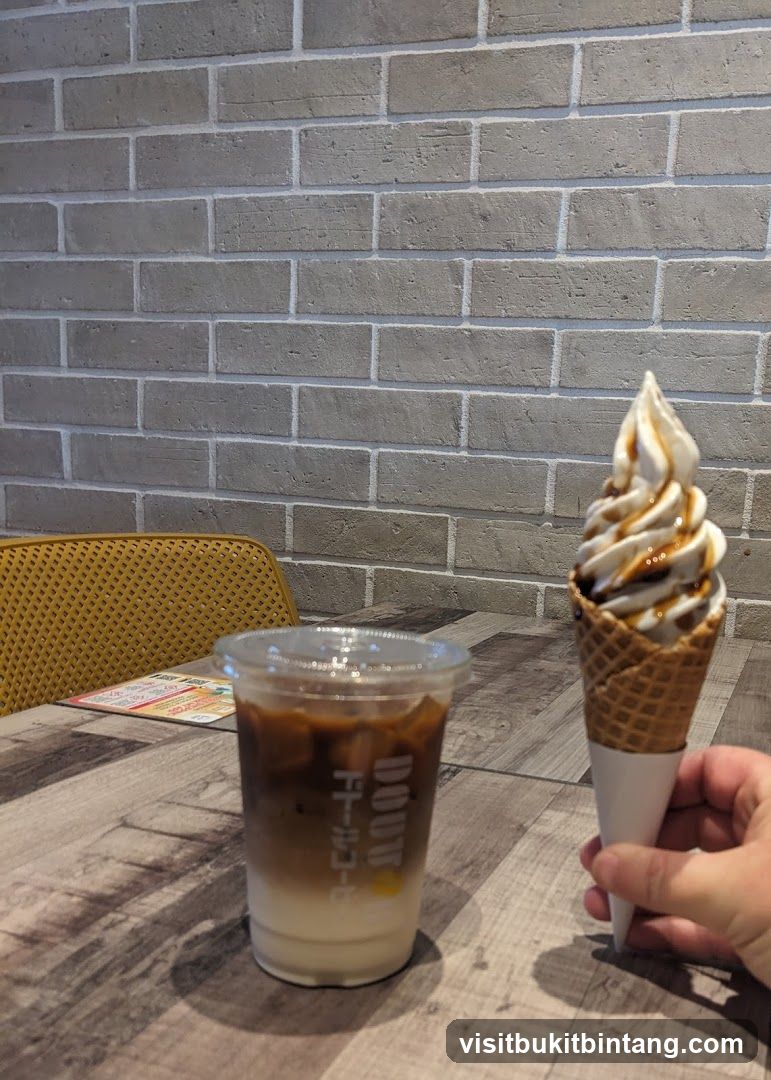Iced Coffee and Soft Serve Ice Cream