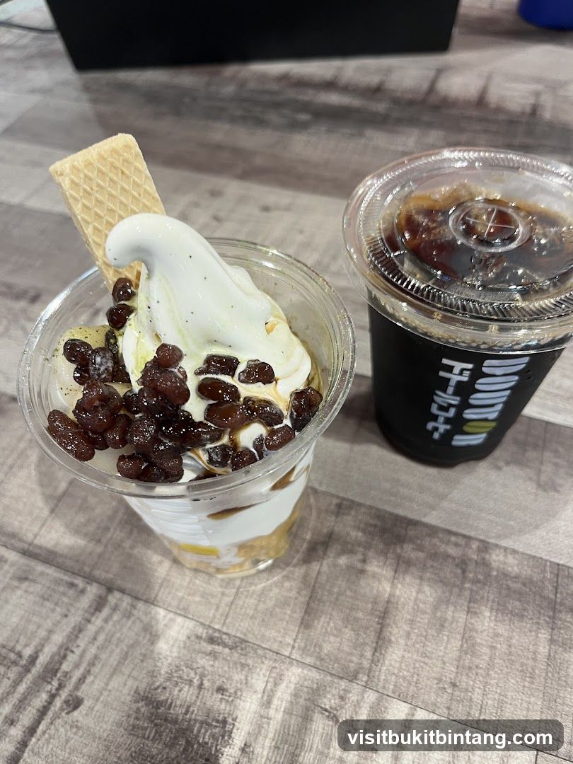 Soft Serve Parfait and Iced Coffee