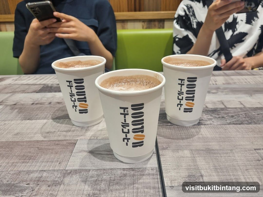 Three cups of coffee on a table