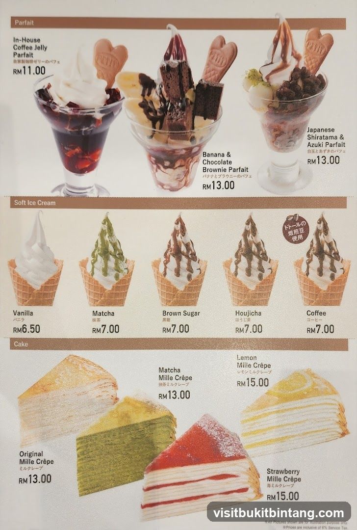 Dessert Menu