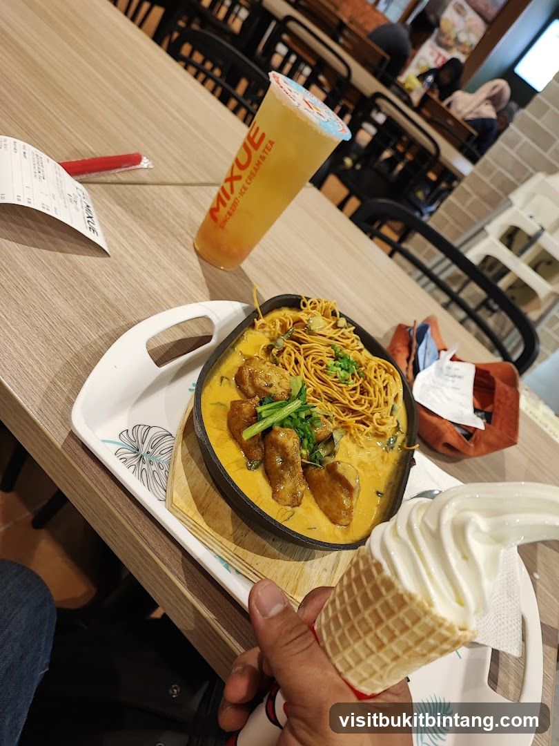 Meal with Drink and Ice Cream