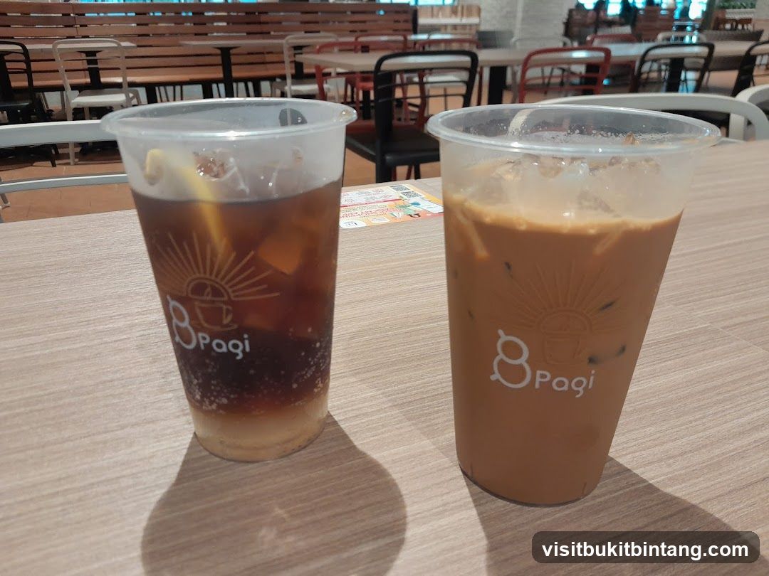 Two iced drinks on a table