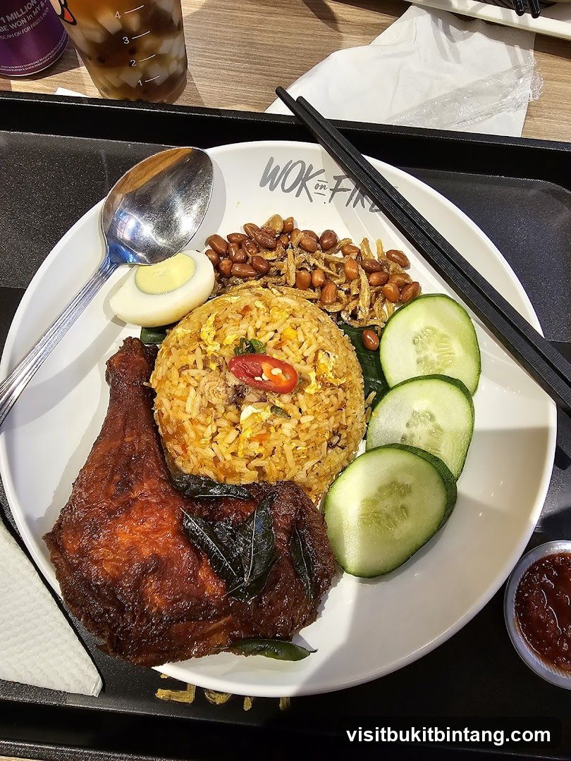 Nasi Lemak with Fried Chicken