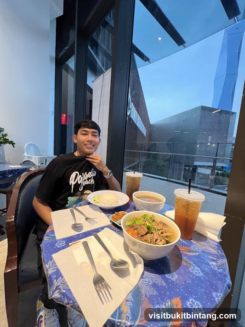 Man at a table with food