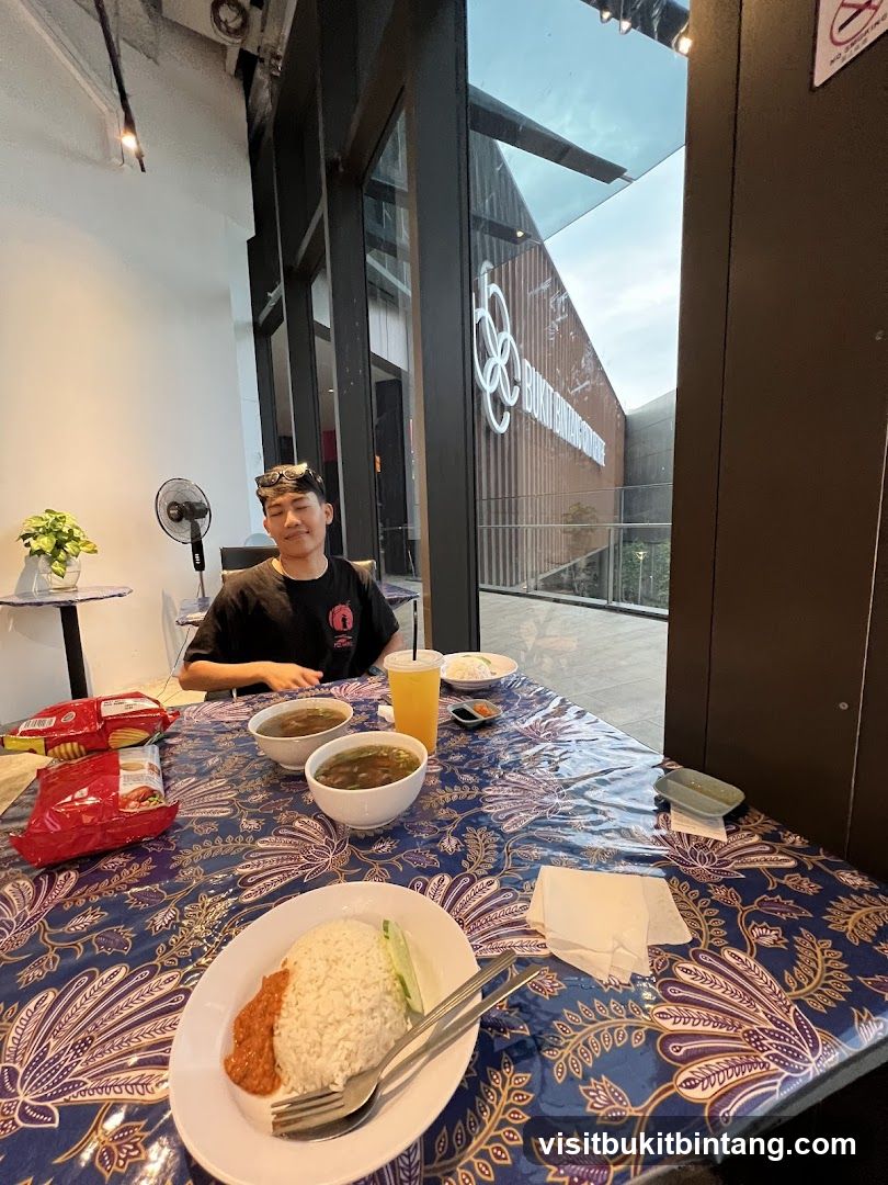 Man Sitting at a Table with Food