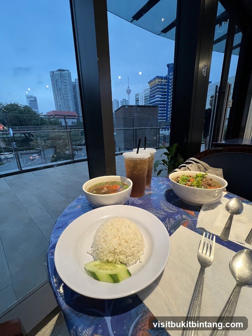 Table with Food and City View