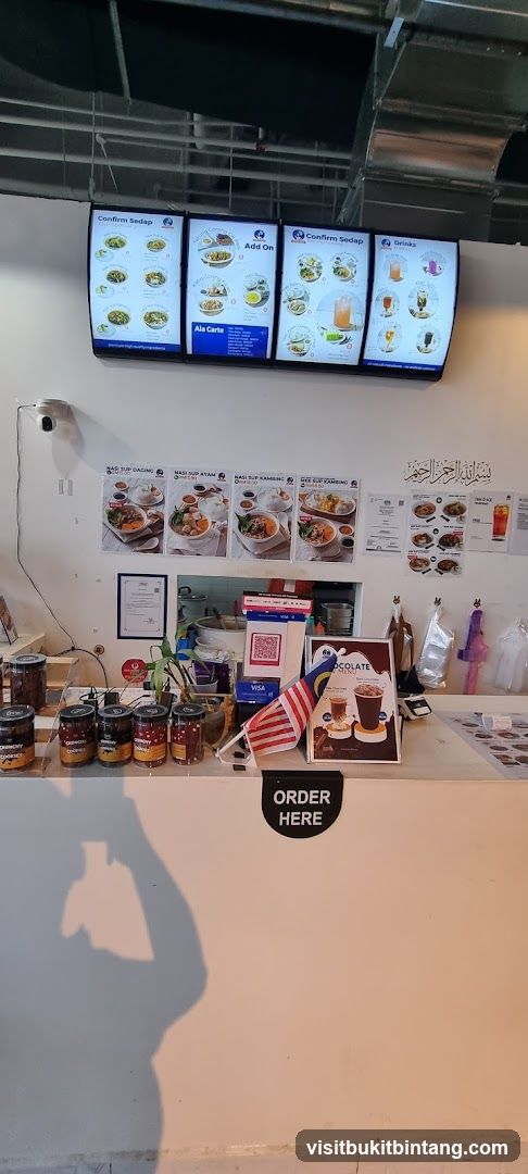 Restaurant Counter with Menu Displays