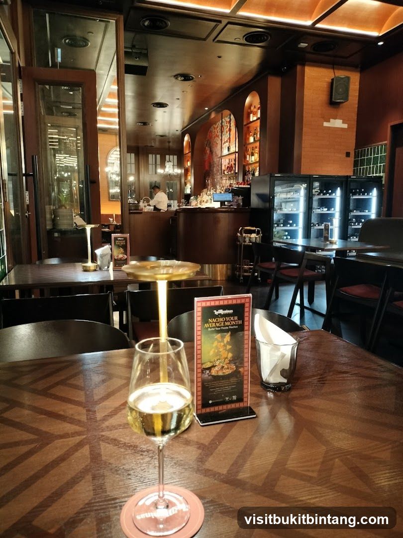 Restaurant Interior with Wine Glass