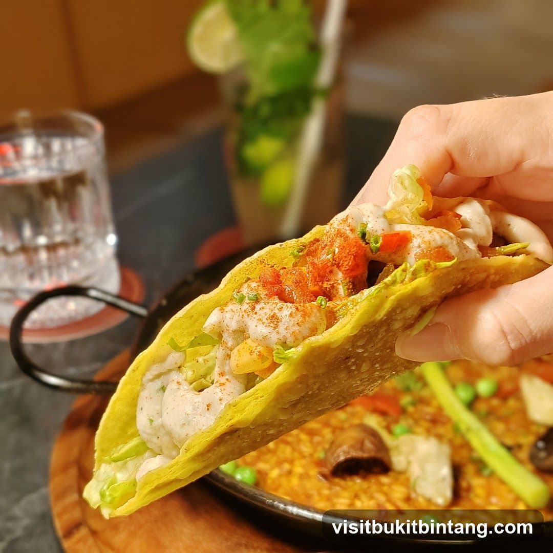 Taco with Seafood and Paella