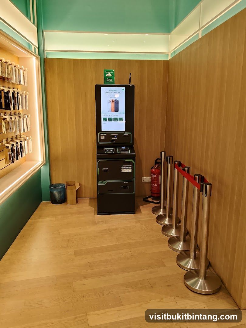 Self-service kiosk in a store
