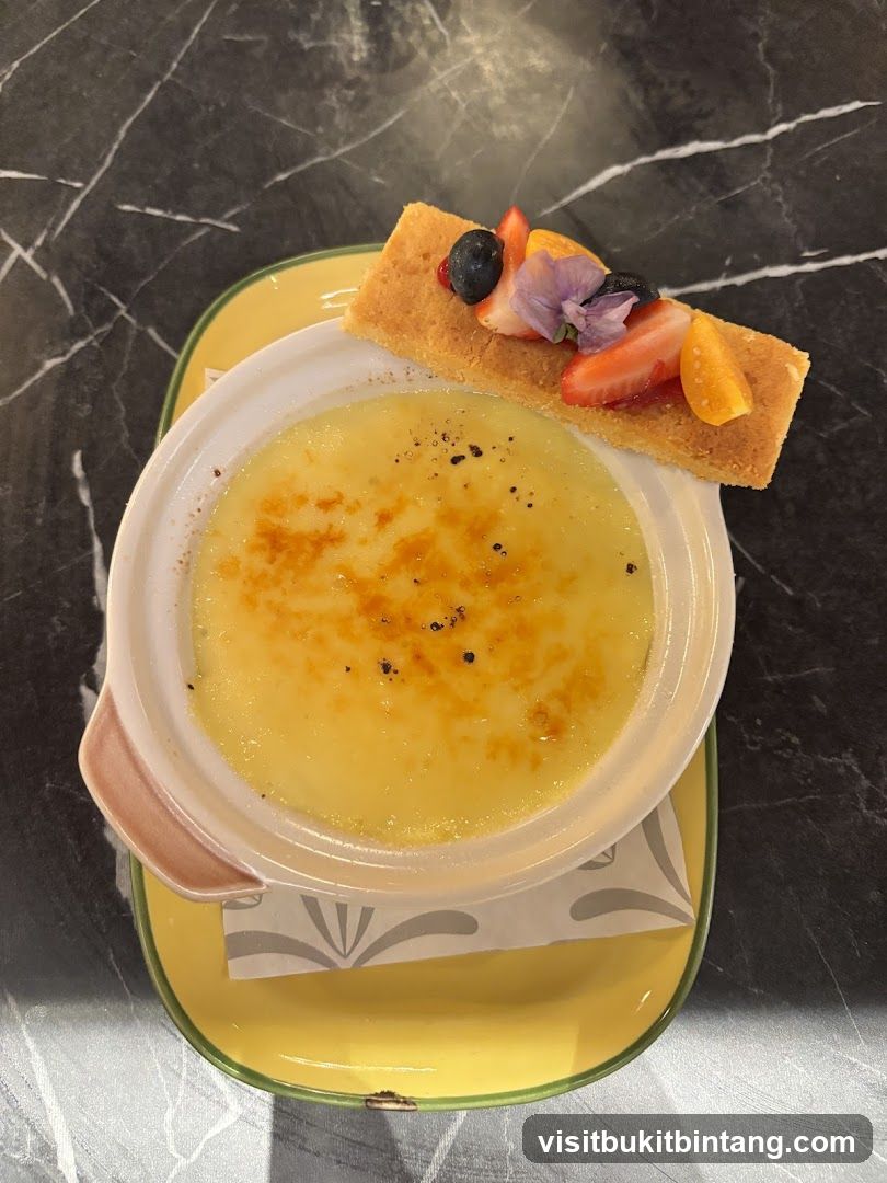 Creme Brulee with Fruit Garnish