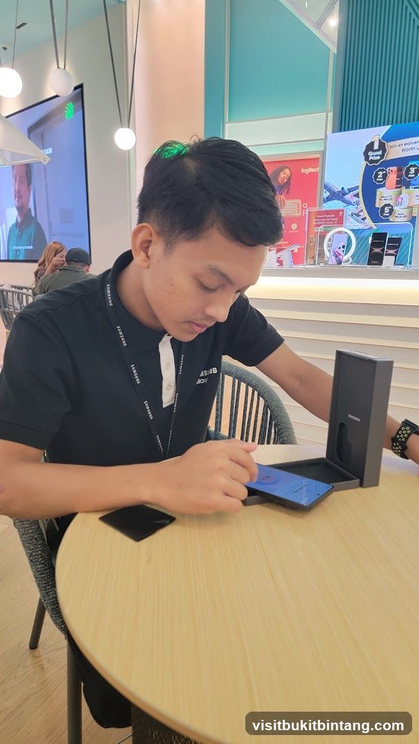 Man examining a smartphone