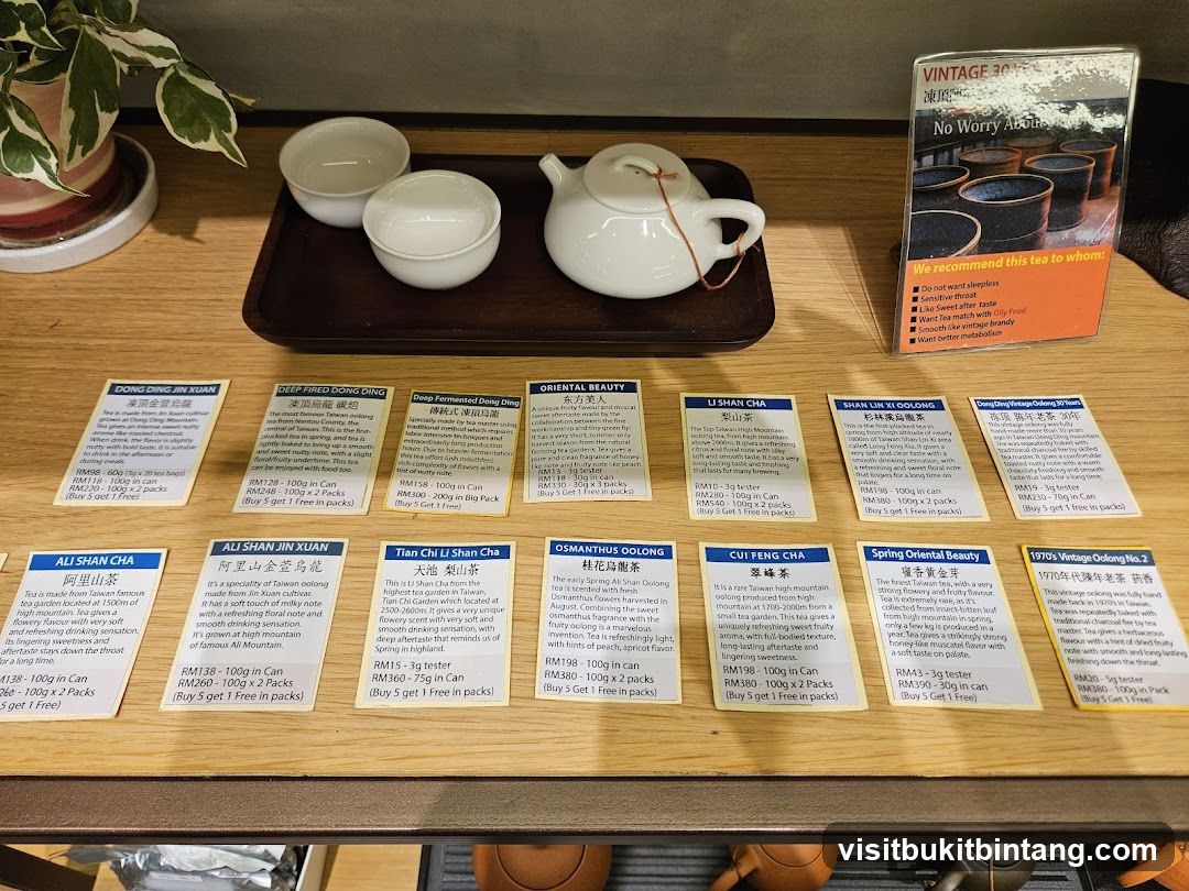 Tea Menu Display