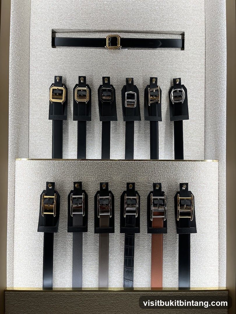 Display of belts