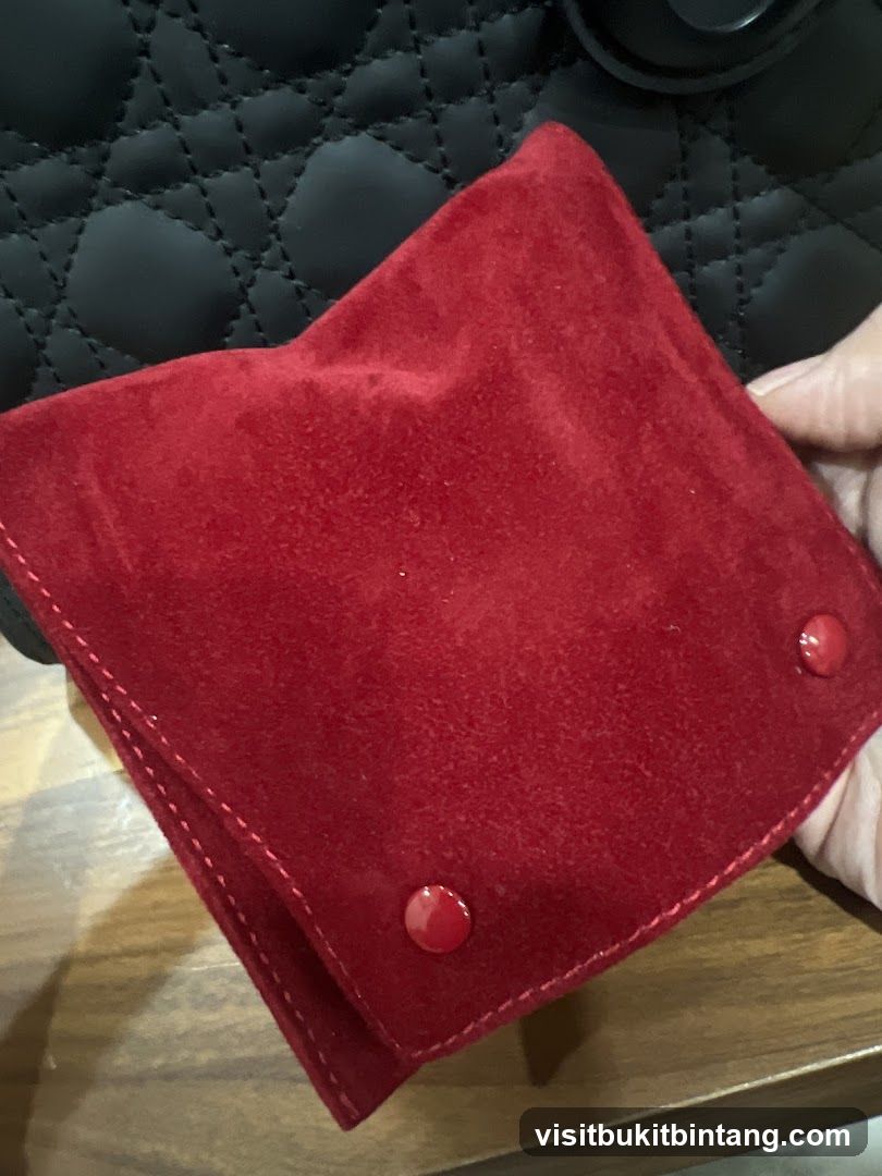 Red Suede Pouch with Snaps