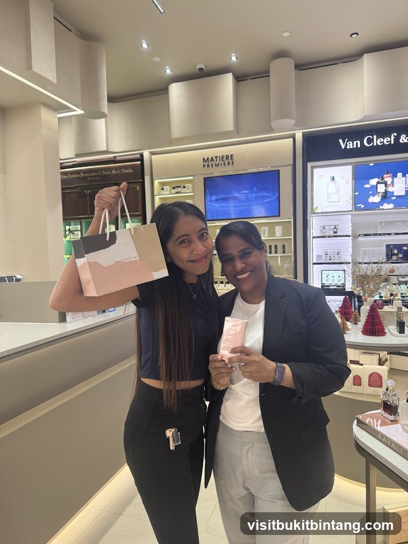 Two Women Posing with Shopping Bags in a Store