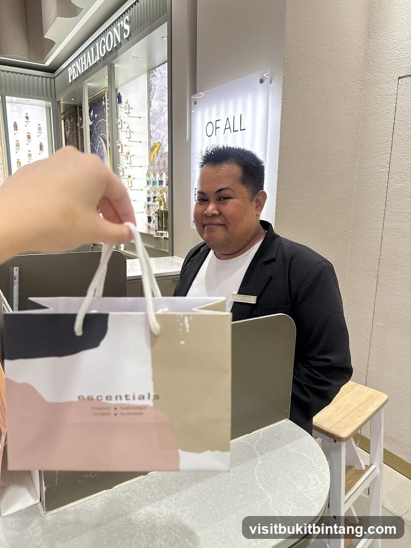 Sales Associate with Shopping Bag