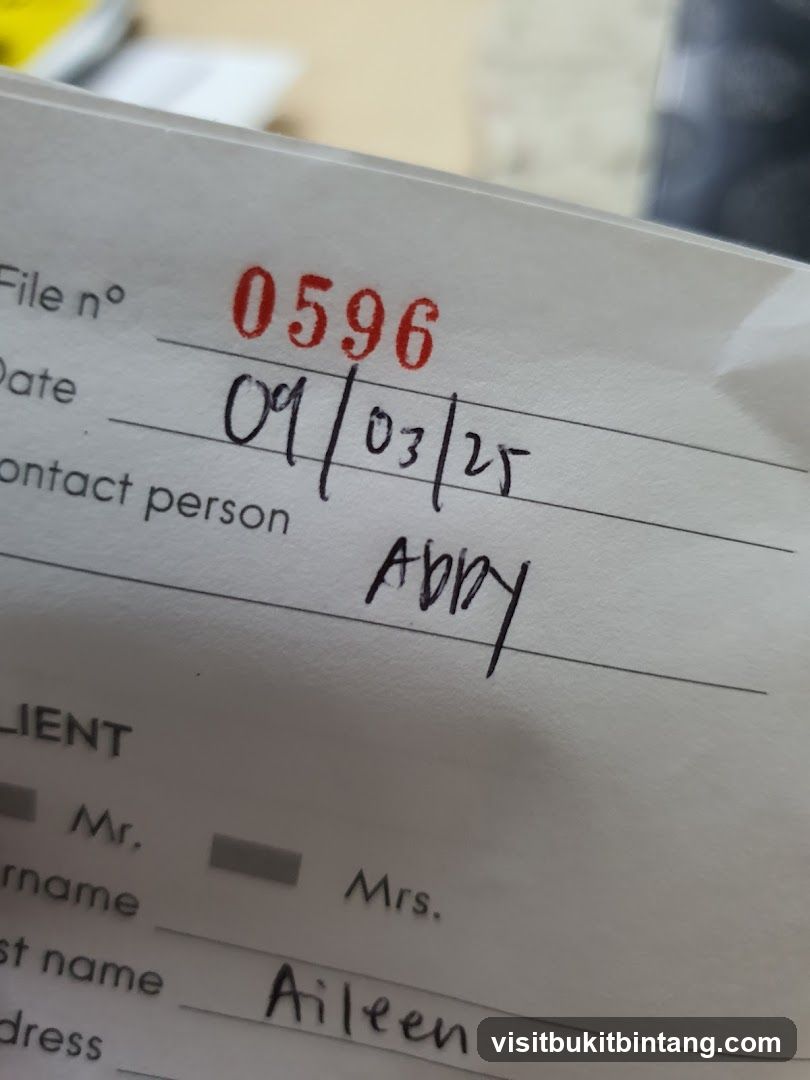 Form with handwritten entries