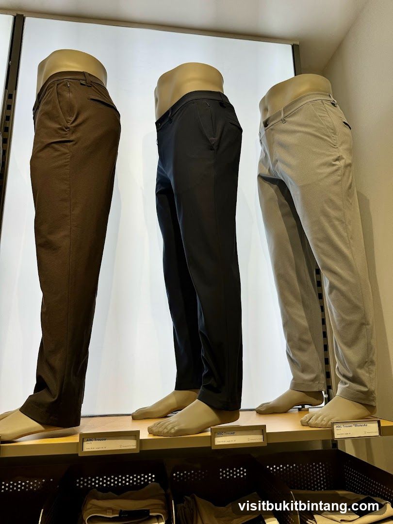 Mannequins wearing trousers
