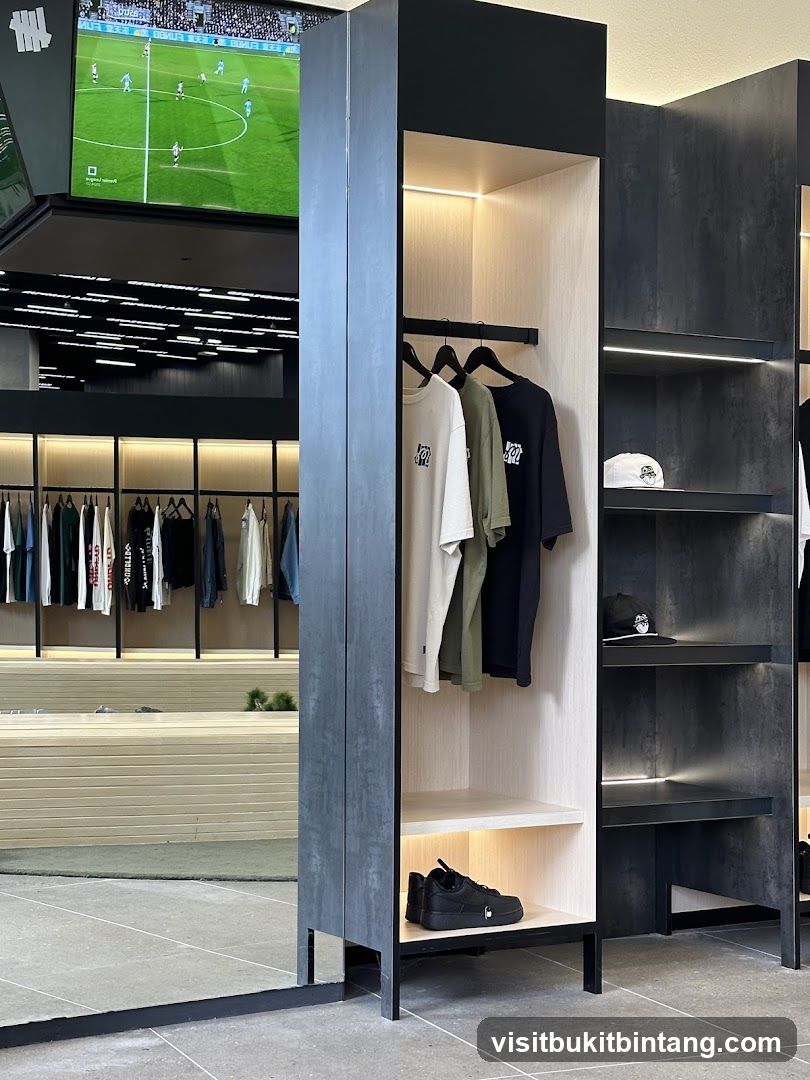 Modern Retail Display with Apparel and Screens