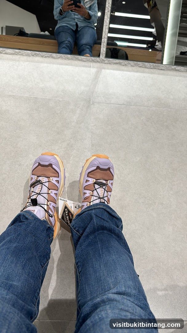 Person wearing Salomon shoes