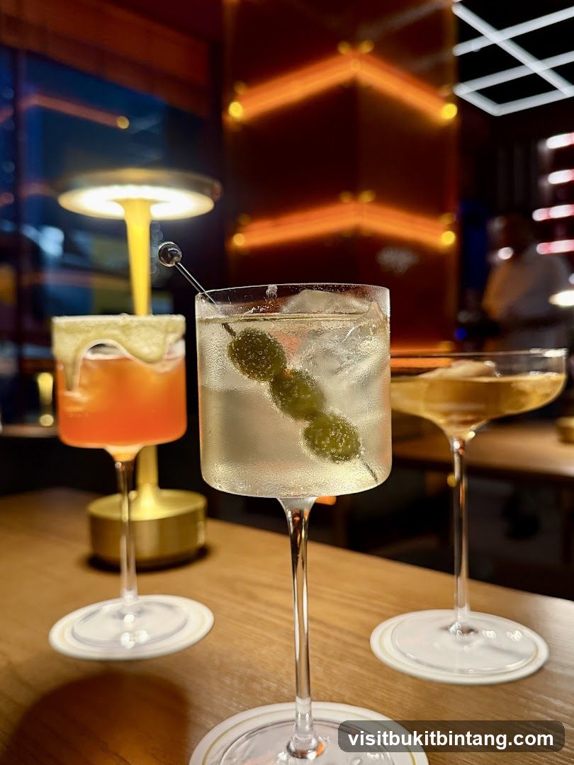 Cocktails on a wooden bar