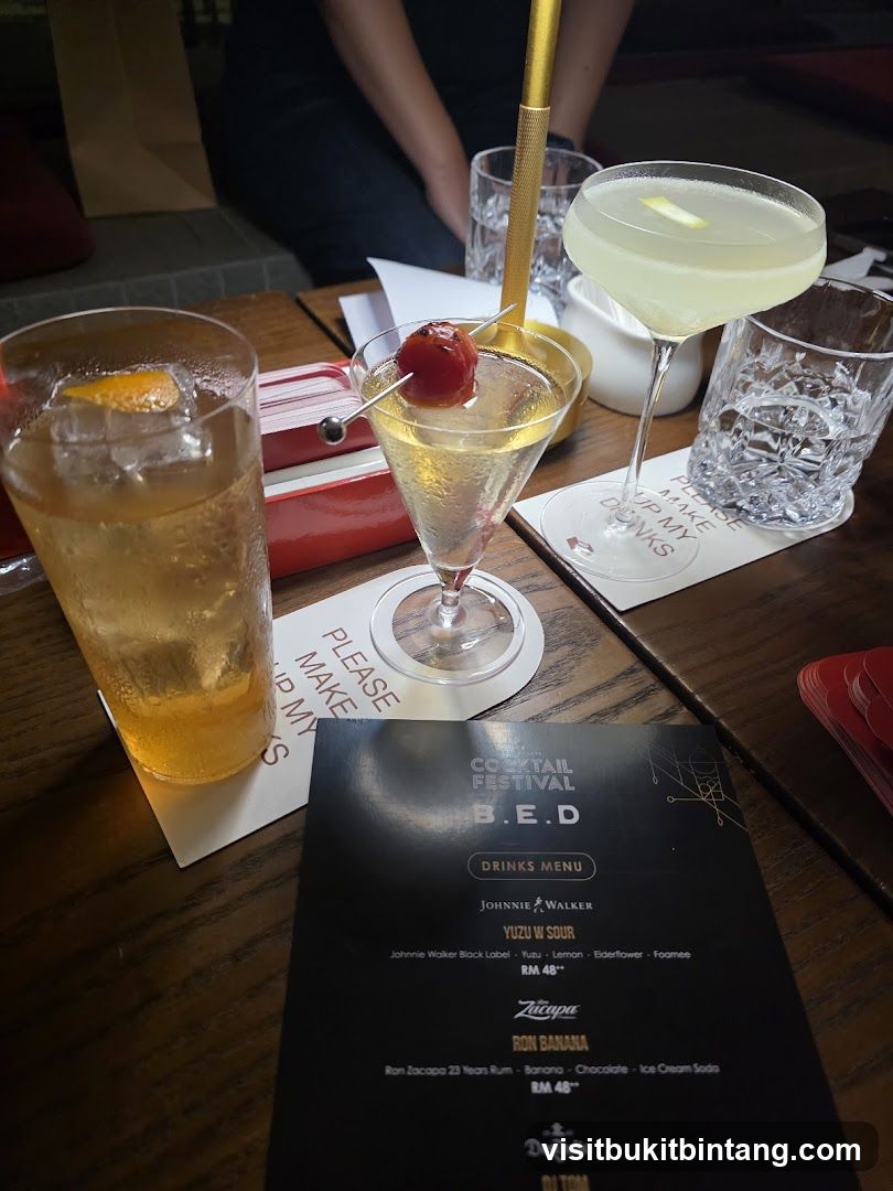 B.E.D Cocktail Festival Drinks Menu
