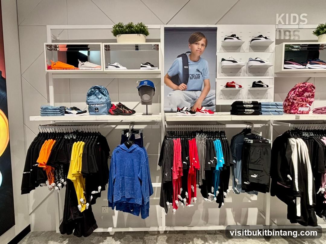 Puma Kids Apparel and Footwear Display