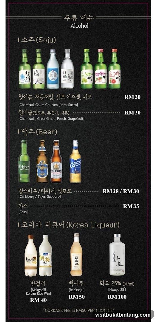Alcohol Menu