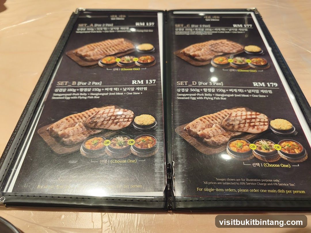 Korean BBQ Set Menu