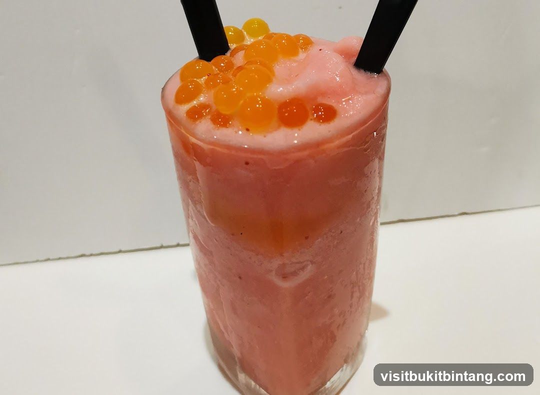 Pink Smoothie with Boba