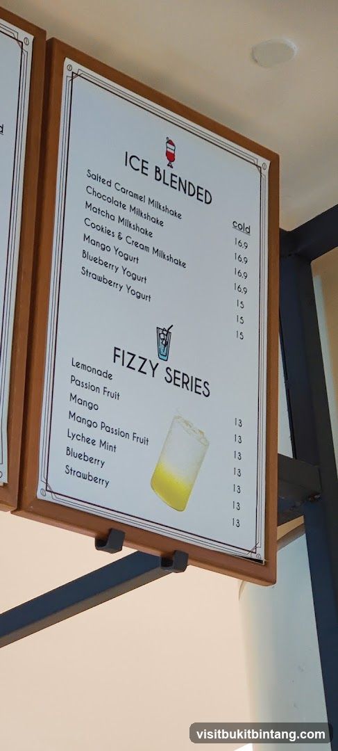 Ice Blended and Fizzy Series Menu