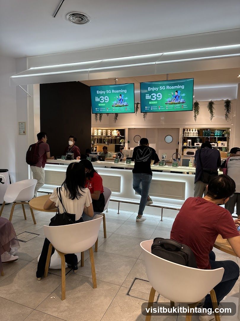 Customers waiting at a service counter