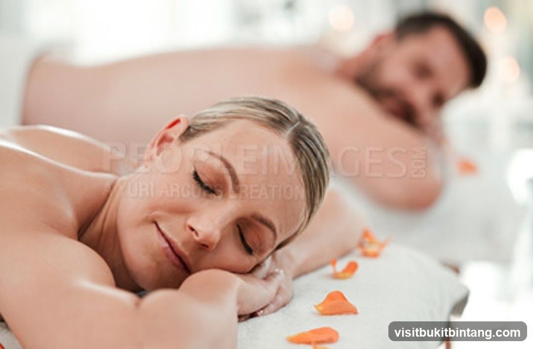 Couple enjoying a relaxing spa treatment