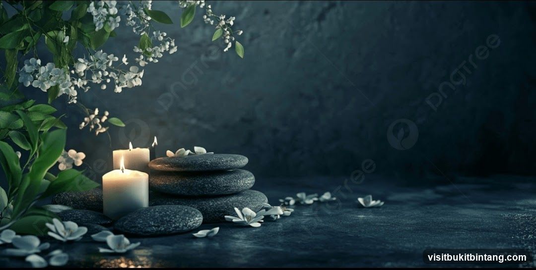 Spa Scene with Candles and Stones