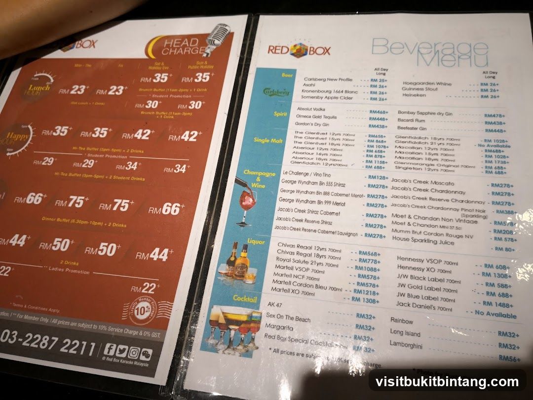 Red Box Beverage Menu