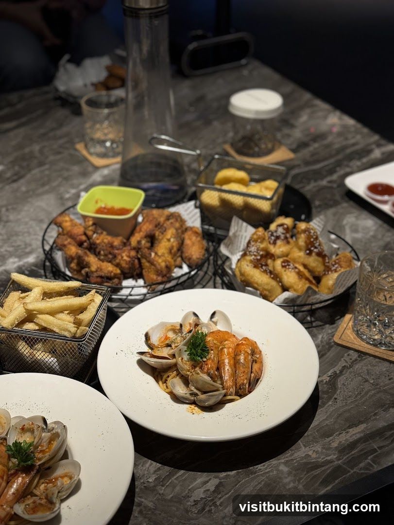 Seafood Pasta and Appetizers