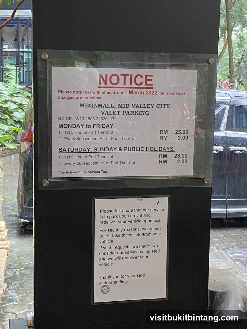 Valet Parking Notice