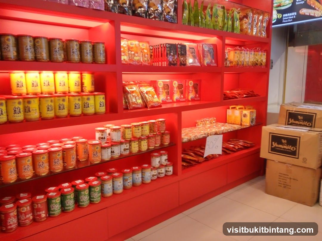 Store Shelves with Packaged Goods
