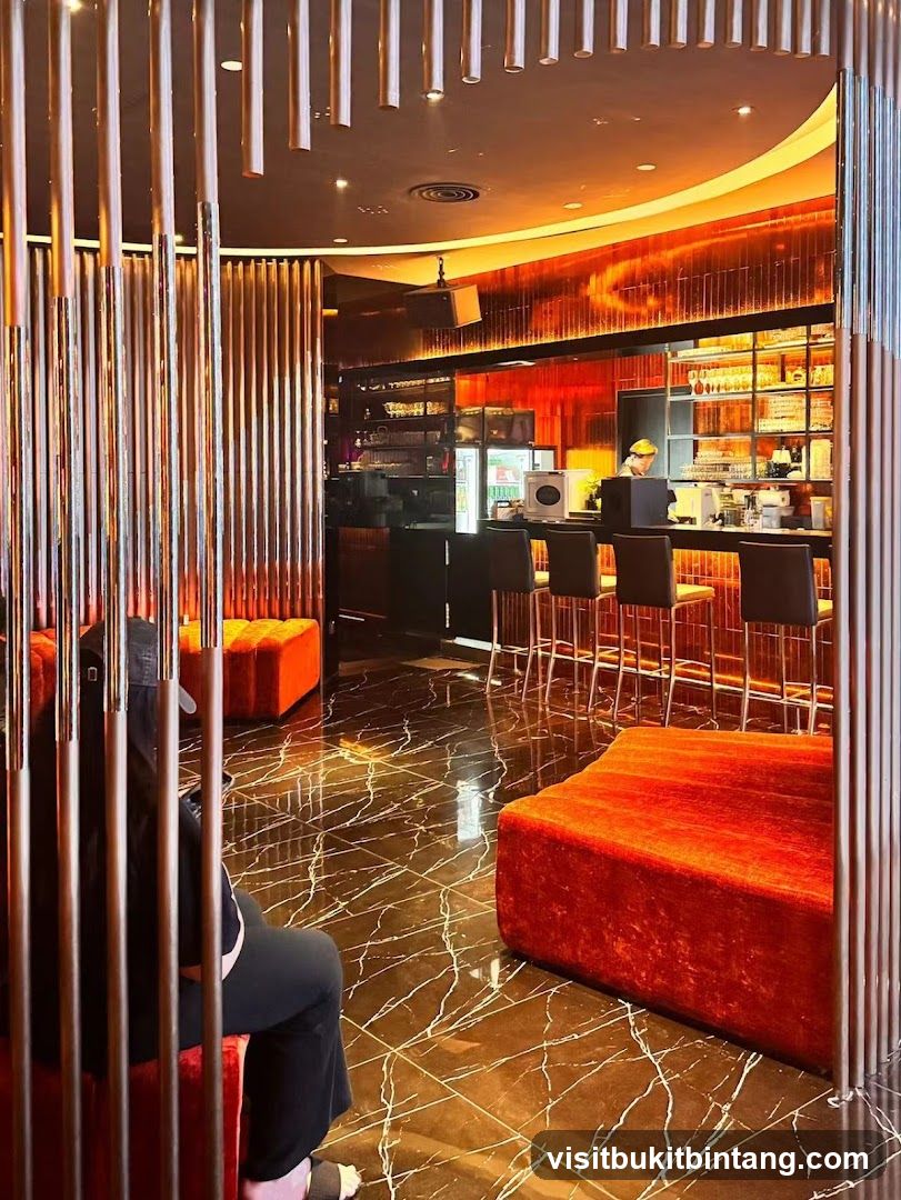 Bar Interior with Orange Seating