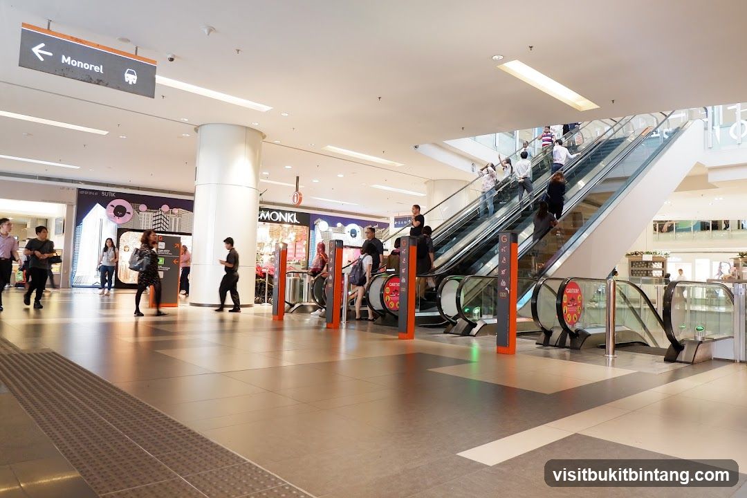 Shopping Mall Interior with Escalators