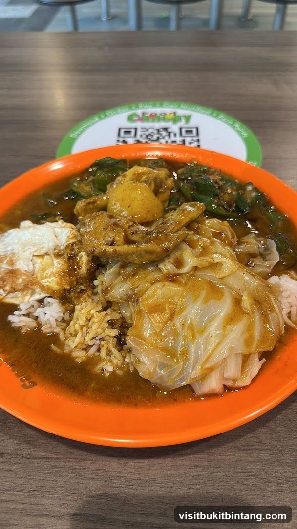 Curry Rice with Fried Egg and Cabbage