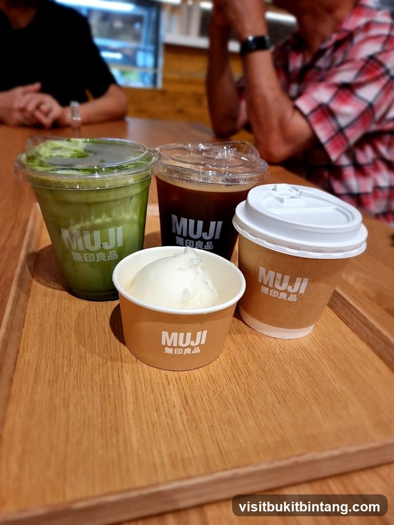 MUJI drinks and ice cream