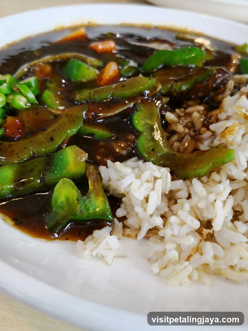 Stir-fried vegetables with rice