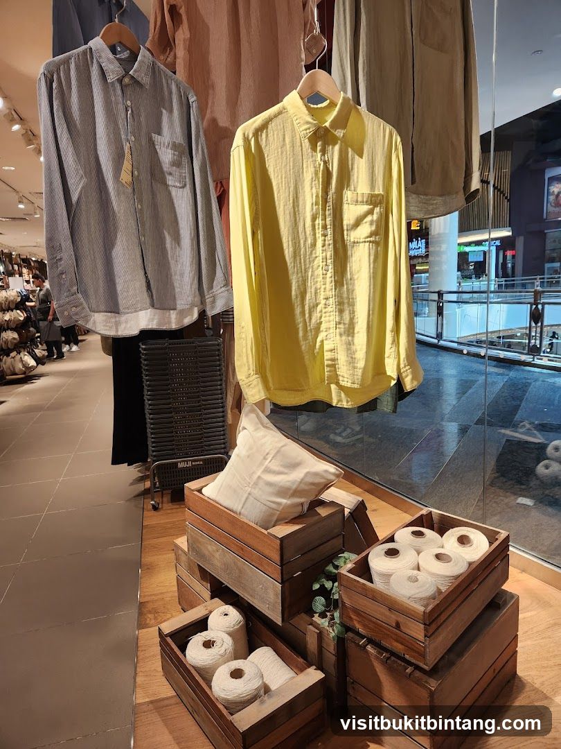 Store Display with Shirts and Yarn