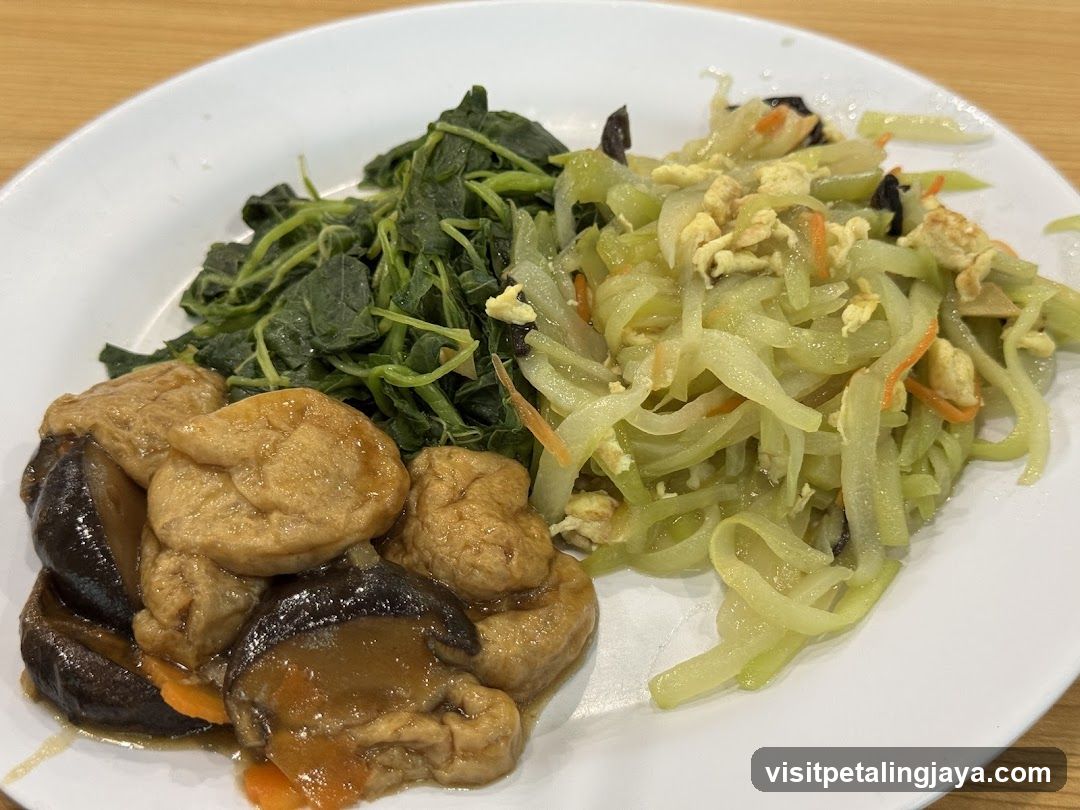 Plate of Stir-fried Vegetables and Tofu with Mushrooms