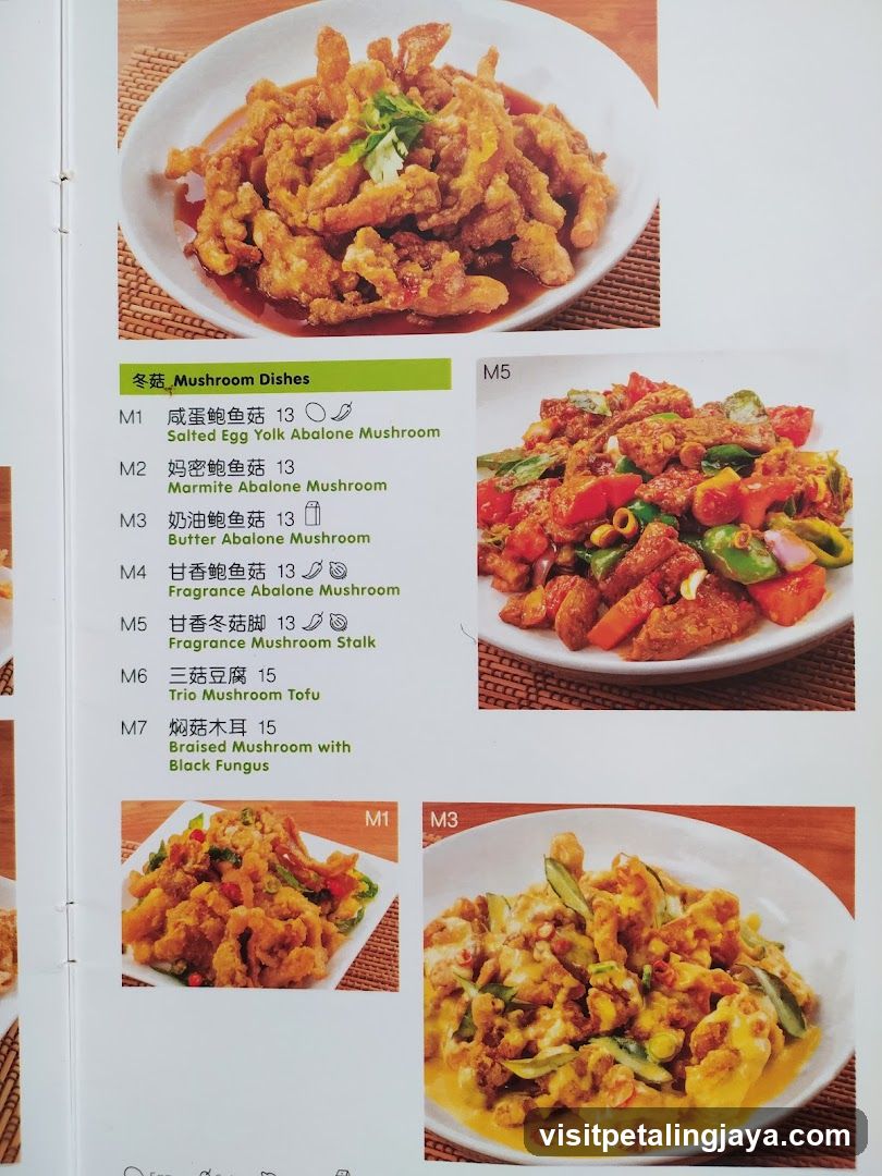 Mushroom Dishes Menu Page